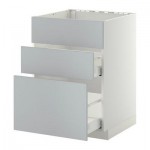 МЕТОД / МАКСИМЕРА Напольн шк п-мойку+3фрнт пнл/2ящ - 60x60 см, Веддинге серый, белый