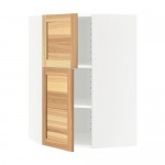 МЕТОД Угловой навесной шкаф+полки/2дверцы - белый, Торхэмн естественный ясень МЕТОД Угловой навесной шкаф+полки/2дверцы - белый, Торхэмн естественный ясень