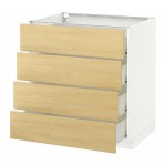 МЕТОД / ФОРВАРА Напольн шкаф 4 фронт панели/4 ящика - белый, Тингсрид под березу, 80x60 см МЕТОД / ФОРВАРА Напольн шкаф 4 фронт панели/4 ящика - белый, Тингсрид под березу, 80x60 см
