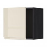 МЕТОД Шкаф навесной - под дерево черный, Воксторп глянцевый светло-бежевый, 40x40 см