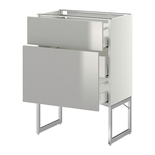 МЕТОД / МАКСИМЕРА Наполн шк 2 фрнт/3 средн ящ - белый, Гревста нержавеющ сталь, 60x37x60 см МЕТОД / МАКСИМЕРА Наполн шк 2 фрнт/3 средн ящ - белый, Гревста нержавеющ сталь, 60x37x60 см