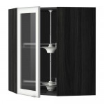 МЕТОД Углов навесн шк с врщ скц/сткл дв - под дерево черный, Ютис матовое стекло/алюминий, 68x80 см МЕТОД Углов навесн шк с врщ скц/сткл дв - под дерево черный, Ютис матовое стекло/алюминий, 68x80 см