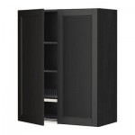 МЕТОД Навесной шкаф с посуд суш/2 дврц - 80x100 см, Лаксарби черно-коричневый, под дерево черный МЕТОД Навесной шкаф с посуд суш/2 дврц - 80x100 см, Лаксарби черно-коричневый, под дерево черный