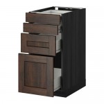 МЕТОД / ФОРВАРА Напольн шкаф 4 фронт панели/4 ящика - под дерево черный, Эдсерум под дерево коричневый, 40x60 см МЕТОД / ФОРВАРА Напольн шкаф 4 фронт панели/4 ящика - под дерево черный, Эдсерум под дерево коричневый, 40x60 см