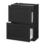 МЕТОД / МАКСИМЕРА Напольный шкаф с 2 ящиками - 60x37 см, Лаксарби черно-коричневый, под дерево черный МЕТОД / МАКСИМЕРА Напольный шкаф с 2 ящиками - 60x37 см, Лаксарби черно-коричневый, под дерево черный