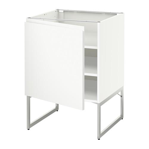 МЕТОД Напольный шкаф с полками - белый, Воксторп белый, 60x60x60 см