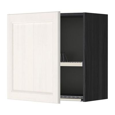 МЕТОД Шкаф навесной с сушкой - 60x60 см, Лаксарби белый, под дерево черный