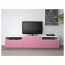 БЕСТО Тумба под ТВ - белый/Лаппвикен розовый, направляющие ящика,нажимные