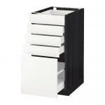 МЕТОД / МАКСИМЕРА Напольный шкаф с 5 ящиками - под дерево черный, Хэггеби белый, 40x60 см