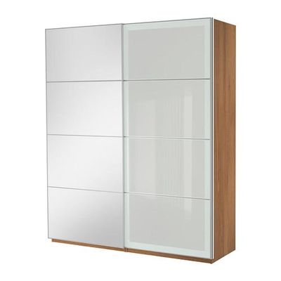 ПАКС Гардероб с раздвижными дверьми - зеркальное стекло, 200x44x236 см ПАКС Гардероб с раздвижными дверьми - зеркальное стекло, 200x44x236 см