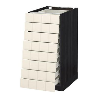 МЕТОД / ФОРВАРА Наполн шкаф 8 фронт/8 низк ящиков - 40x60 см, Хитарп белый с оттенком, под дерево черный МЕТОД / ФОРВАРА Наполн шкаф 8 фронт/8 низк ящиков - 40x60 см, Хитарп белый с оттенком, под дерево черный