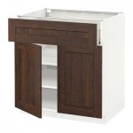 МЕТОД / ФОРВАРА Напольный шкаф+ящик/2дверцы - 80x60 см, Эдсерум под дерево коричневый, белый МЕТОД / ФОРВАРА Напольный шкаф+ящик/2дверцы - 80x60 см, Эдсерум под дерево коричневый, белый