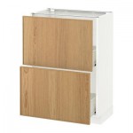 МЕТОД / ФОРВАРА Напольный шкаф с 2 ящиками - 60x37 см, Экестад дуб, белый МЕТОД / ФОРВАРА Напольный шкаф с 2 ящиками - 60x37 см, Экестад дуб, белый