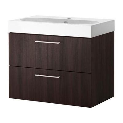 ГОДМОРГОН Шкаф для раковины с 2 ящ - черно-коричневый ГОДМОРГОН Шкаф для раковины с 2 ящ - черно-коричневый