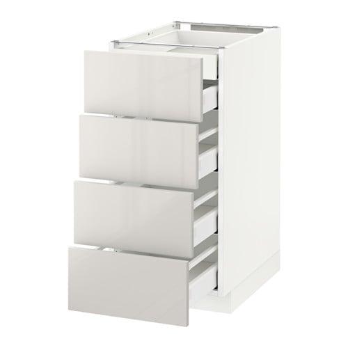 МЕТОД / МАКСИМЕРА Нплн шк 4фрнт/2нзк/3срд ящ - белый, Рингульт глянцевый светло-серый, 40x60 см МЕТОД / МАКСИМЕРА Нплн шк 4фрнт/2нзк/3срд ящ - белый, Рингульт глянцевый светло-серый, 40x60 см