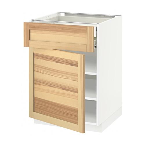 МЕТОД / ФОРВАРА Напольн шкаф двр/фр пнл/плк/2низ ящ - белый, Торхэмн естественный ясень, 60x60 см МЕТОД / ФОРВАРА Напольн шкаф двр/фр пнл/плк/2низ ящ - белый, Торхэмн естественный ясень, 60x60 см