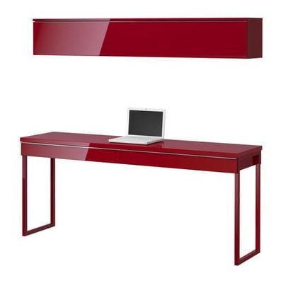 verschijnen weten Bijdragen BESTÅ BURS Desk combination - glossy red, 180x40 cm (s69885031) - reviews,  price comparisons