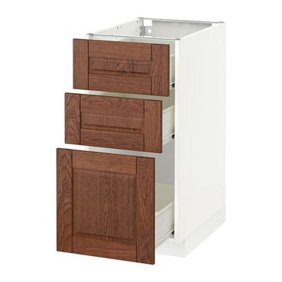 МЕТОД / ФОРВАРА Напольный шкаф с 3 ящиками - 40x60 см, Филипстад коричневый, белый МЕТОД / ФОРВАРА Напольный шкаф с 3 ящиками - 40x60 см, Филипстад коричневый, белый
