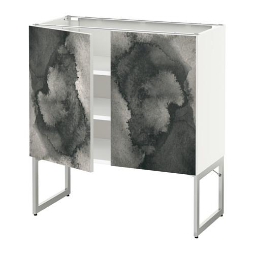 МЕТОД Напол шкаф с полками/2двери - белый, Кальвиа с печатным рисунком, 80x37x60 см МЕТОД Напол шкаф с полками/2двери - белый, Кальвиа с печатным рисунком, 80x37x60 см