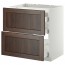 МЕТОД / МАКСИМЕРА Напольн шкаф/2 фронт пнл/3 ящика - белый, Эдсерум под дерево коричневый, 80x60 см