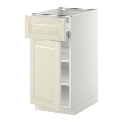 МЕТОД / ФОРВАРА Напольн шкаф с полкой/ящиком/дверью - белый, Будбин белый с оттенком, 40x60 см МЕТОД / ФОРВАРА Напольн шкаф с полкой/ящиком/дверью - белый, Будбин белый с оттенком, 40x60 см