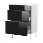 ФАКТУМ Напольный шкаф с 3 ящиками - Абстракт черный, 80x37 см ФАКТУМ Напольный шкаф с 3 ящиками - Абстракт черный, 80x37 см