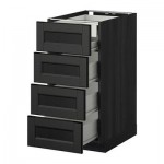 МЕТОД / ФОРВАРА Нплн шк 4фрнт/2нзк/3срд ящ - 40x60 см, Лаксарби черно-коричневый, под дерево черный МЕТОД / ФОРВАРА Нплн шк 4фрнт/2нзк/3срд ящ - 40x60 см, Лаксарби черно-коричневый, под дерево черный