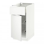 МЕТОД / ФОРВАРА Напольн шкаф с пров корз/ящ/дверью - белый, Воксторп белый, 40x60 см МЕТОД / ФОРВАРА Напольн шкаф с пров корз/ящ/дверью - белый, Воксторп белый, 40x60 см