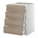 МЕТОД / МАКСИМЕРА Напольн шкаф/4фронт пнл/4ящика - 60x60 см, Брокхульт под грецкий орех светло-серый, белый МЕТОД / МАКСИМЕРА Напольн шкаф/4фронт пнл/4ящика - 60x60 см, Брокхульт под грецкий орех светло-серый, белый