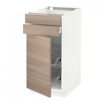 МЕТОД / МАКСИМЕРА Напольн шкаф/дверца/2ящ/првл крзн - 40x60 см, Брокхульт под грецкий орех светло-серый, белый