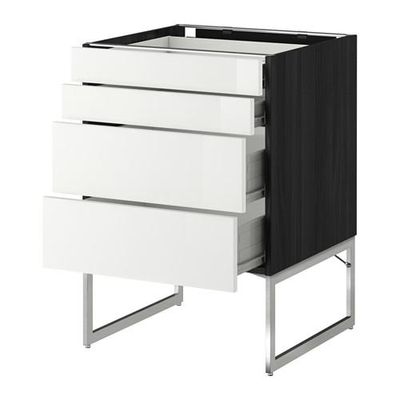 МЕТОД / ФОРВАРА Нплн шк 4 фронт/2 низк/2средн ящ - 60x60x60 см, Рингульт глянцевый белый, под дерево черный МЕТОД / ФОРВАРА Нплн шк 4 фронт/2 низк/2средн ящ - 60x60x60 см, Рингульт глянцевый белый, под дерево черный