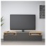 БЕСТО Тумба под ТВ - под беленый дуб/Грундсвикен темно-серый, направляющие ящика, плавно закр