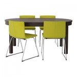 БЬЮРСТА/БЕРНГАРД Стол и 4 стула - хромированный/Кават зелено-желтый, 115 см БЬЮРСТА/БЕРНГАРД Стол и 4 стула - хромированный/Кават зелено-желтый, 115 см