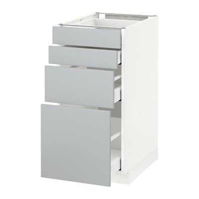 МЕТОД / МАКСИМЕРА Напольн шкаф 4 фронт панели/4 ящика - 40x60 см, Веддинге серый, белый МЕТОД / МАКСИМЕРА Напольн шкаф 4 фронт панели/4 ящика - 40x60 см, Веддинге серый, белый