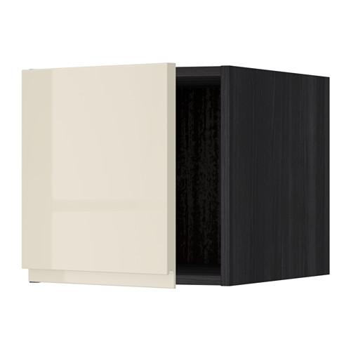 МЕТОД Верхний шкаф - под дерево черный, Воксторп глянцевый светло-бежевый МЕТОД Верхний шкаф - под дерево черный, Воксторп глянцевый светло-бежевый