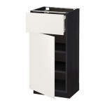 МЕТОД / ФОРВАРА Напольный шкаф с ящиком/дверью - 40x37 см, Веддинге белый, под дерево черный МЕТОД / ФОРВАРА Напольный шкаф с ящиком/дверью - 40x37 см, Веддинге белый, под дерево черный