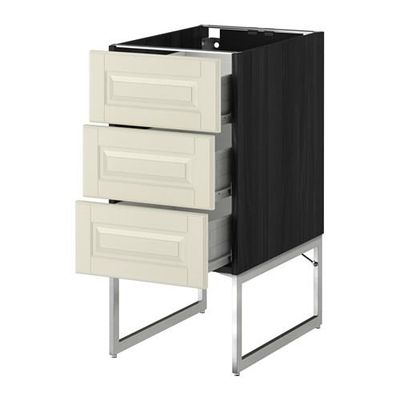 МЕТОД / ФОРВАРА Нплн шк 3 фрнт/3 средн ящика - 40x60x60 см, Будбин белый с оттенком, под дерево черный МЕТОД / ФОРВАРА Нплн шк 3 фрнт/3 средн ящика - 40x60x60 см, Будбин белый с оттенком, под дерево черный