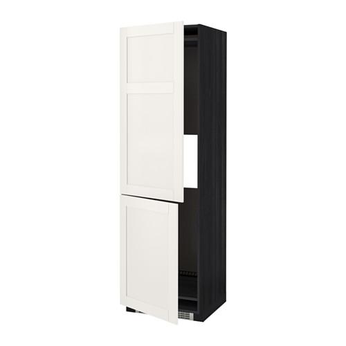 МЕТОД Выс шкаф д/холодильн или морозильн - под дерево черный, Сэведаль белый, 60x60x200 см МЕТОД Выс шкаф д/холодильн или морозильн - под дерево черный, Сэведаль белый, 60x60x200 см