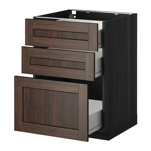 МЕТОД / ФОРВАРА Нплн шк 3 фрнт/3 средн ящика - под дерево черный, Эдсерум под дерево коричневый, 60x60 см МЕТОД / ФОРВАРА Нплн шк 3 фрнт/3 средн ящика - под дерево черный, Эдсерум под дерево коричневый, 60x60 см