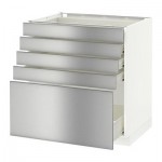 МЕТОД / ФОРВАРА Напольный шкаф с 5 ящиками - 80x60 см, Гревста нержавеющ сталь, белый МЕТОД / ФОРВАРА Напольный шкаф с 5 ящиками - 80x60 см, Гревста нержавеющ сталь, белый