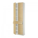 МЕТОД / ФОРВАРА Высокий шкаф+полки/2 ящика/4 дверцы - Тингсрид под березу, белый МЕТОД / ФОРВАРА Высокий шкаф+полки/2 ящика/4 дверцы - Тингсрид под березу, белый