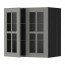 METOD навесной шкаф с полками/2 стекл дв черный/Будбин серый 60x60 см