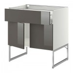 МЕТОД / МАКСИМЕРА Напол шкаф/полки/ящик/2двери - 80x60x60 см, Рингульт глянцевый серый, белый МЕТОД / МАКСИМЕРА Напол шкаф/полки/ящик/2двери - 80x60x60 см, Рингульт глянцевый серый, белый