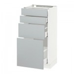 МЕТОД / МАКСИМЕРА Напольн шкаф 4 фронт панели/4 ящика - 40x37 см, Веддинге серый, белый МЕТОД / МАКСИМЕРА Напольн шкаф 4 фронт панели/4 ящика - 40x37 см, Веддинге серый, белый