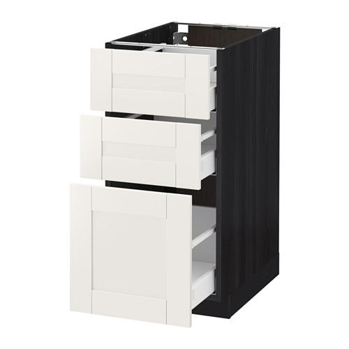 МЕТОД / МАКСИМЕРА Напольный шкаф с 3 ящиками - под дерево черный, Сэведаль белый, 40x60 см МЕТОД / МАКСИМЕРА Напольный шкаф с 3 ящиками - под дерево черный, Сэведаль белый, 40x60 см
