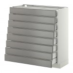 МЕТОД / МАКСИМЕРА Наполн шкаф 8 фронт/8 низк ящиков - белый, Будбин серый, 80x37 см МЕТОД / МАКСИМЕРА Наполн шкаф 8 фронт/8 низк ящиков - белый, Будбин серый, 80x37 см