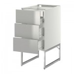 МЕТОД / ФОРВАРА Напольн шкаф 3фронт пнл/2низ/2ср ящ - 40x60x60 см, Гревста нержавеющ сталь, белый МЕТОД / ФОРВАРА Напольн шкаф 3фронт пнл/2низ/2ср ящ - 40x60x60 см, Гревста нержавеющ сталь, белый