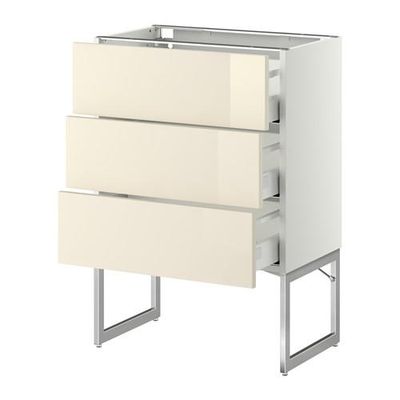 МЕТОД / МАКСИМЕРА Нплн шк 3 фрнт/3 средн ящика - 60x37x60 см, Рингульт глянцевый кремовый, белый МЕТОД / МАКСИМЕРА Нплн шк 3 фрнт/3 средн ящика - 60x37x60 см, Рингульт глянцевый кремовый, белый