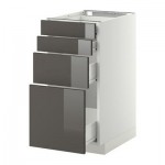 МЕТОД / ФОРВАРА Напольн шкаф 4 фронт панели/4 ящика - 40x60 см, Рингульт глянцевый серый, белый МЕТОД / ФОРВАРА Напольн шкаф 4 фронт панели/4 ящика - 40x60 см, Рингульт глянцевый серый, белый