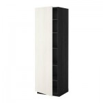 МЕТОД Высок шкаф с полками - 60x60x200 см, Росдаль белый ясень, под дерево черный МЕТОД Высок шкаф с полками - 60x60x200 см, Росдаль белый ясень, под дерево черный